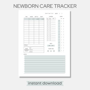 Registro de cuidado diario del recién nacido, Registro de alimentación con fórmula, Rastreador de hitos del bebé, Registro de alimentación simple del recién nacido, Registro de seguimiento del bebé, Registro de sueño del bebé imprimible