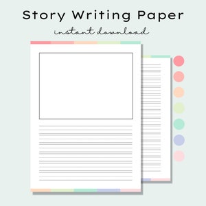 Printable Kids Story Paper, Write & Draw Journal Page, Story Template Worksheet, Elementary Handwriting Practice, Homeschool Printable