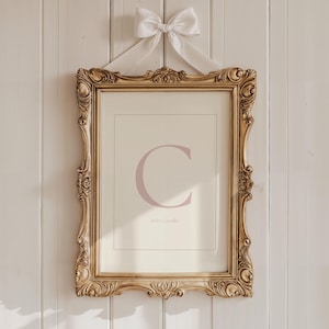 Impression initiale de style vintage personnalisée, impression nom de fille, chambre de bébé garçon, impression de chambre de bébé vintage, décoration de chambre d'enfant rose, chambre d'enfant personnalisée