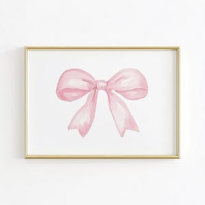 Pink Ribbon Bow Print, Pink Bow Nursery Art, Baby Girl Nursery Print, Girl Nursery Decor, Girl Classic Nursery, Grandmillenial Pink Bow Art