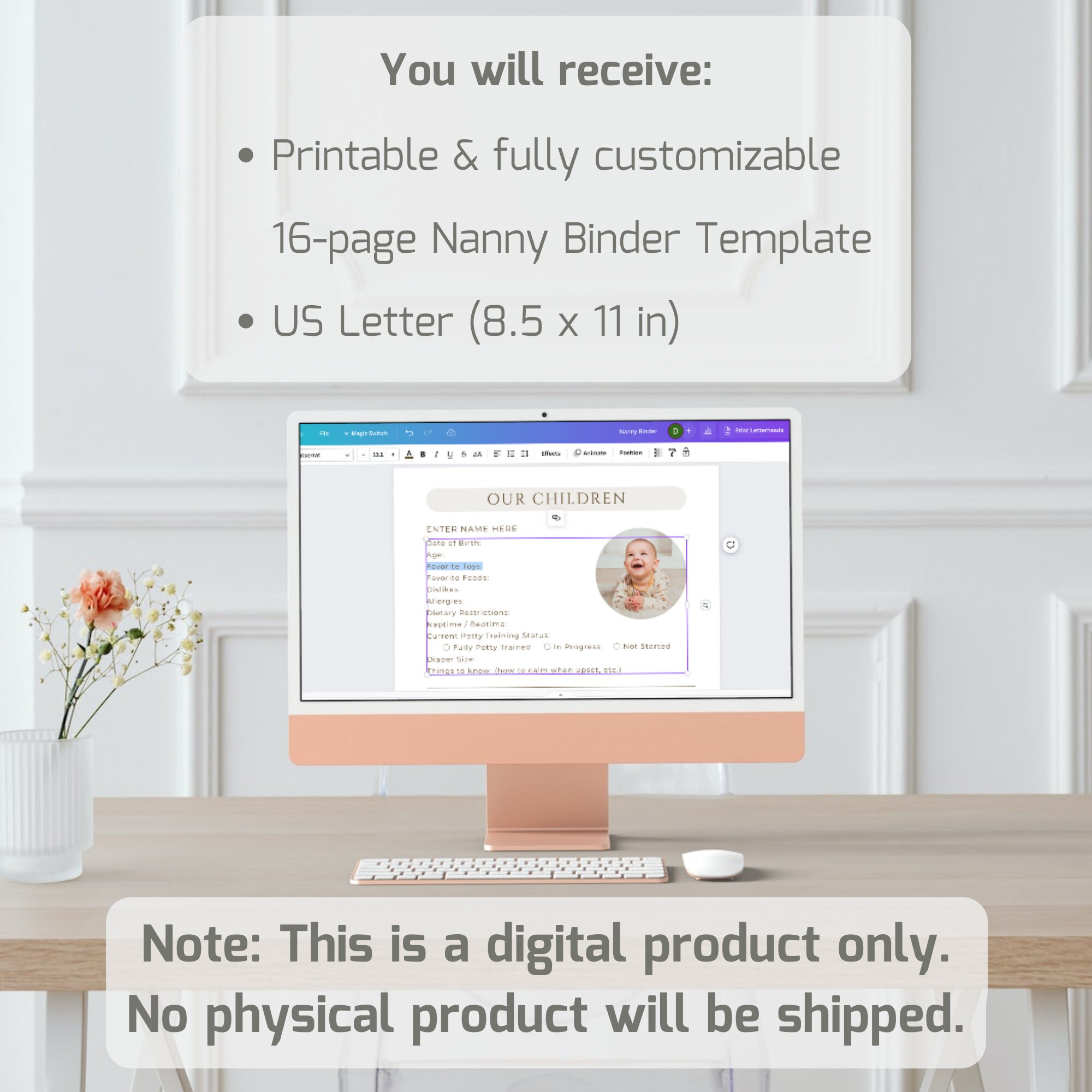Editable Nanny Binder, Printable Nanny Planner Template, Nanny Guide ...