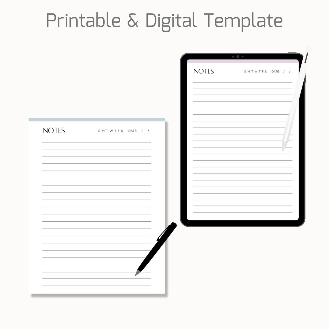 Printable Notes Page, Lined Note Paper, Printable Notebook Paper ...