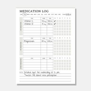 Printable Medication Log, Medicine Tracker List, Daily Medication Given Tracker, Medication Chart Checklist, Treatment Administration Record image 2