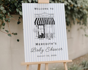 Cafe Bebe Baby Shower Welcome Sign, Baby is Brewing Welcome Sign, Home Coffee Shop Baby Shower Sign, Foam Board Baby Sprinkle Decor