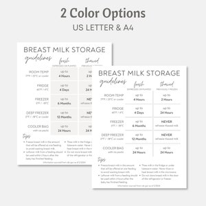 Printable Breast Milk Storage Guidelines Sheet, Breastmilk Reference ...