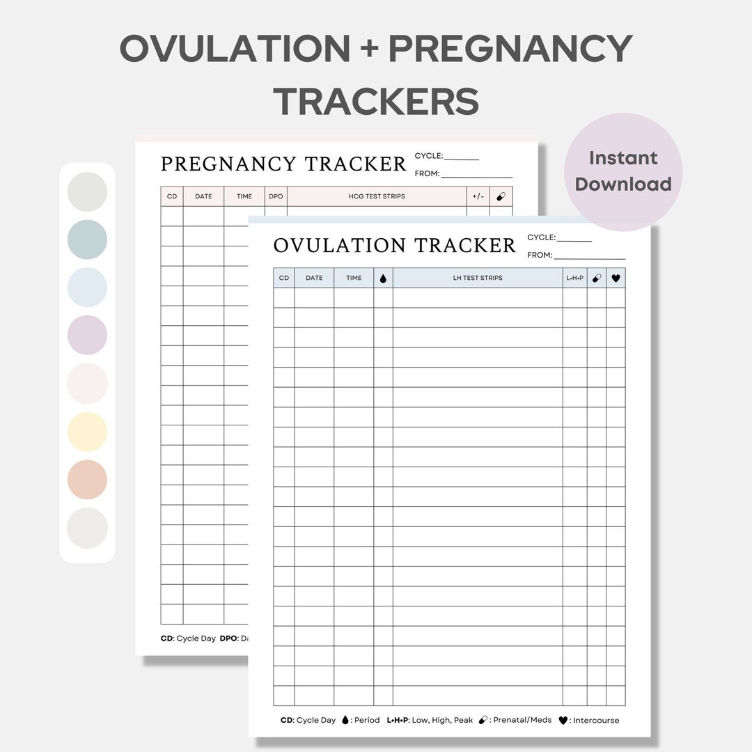 Printable Ovulation Test Strips Tracker Fertility Tracking Etsy