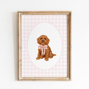 Cockapoo Nursery Print, Custom Watercolor Dog Nursery Art, Baby Girl ...