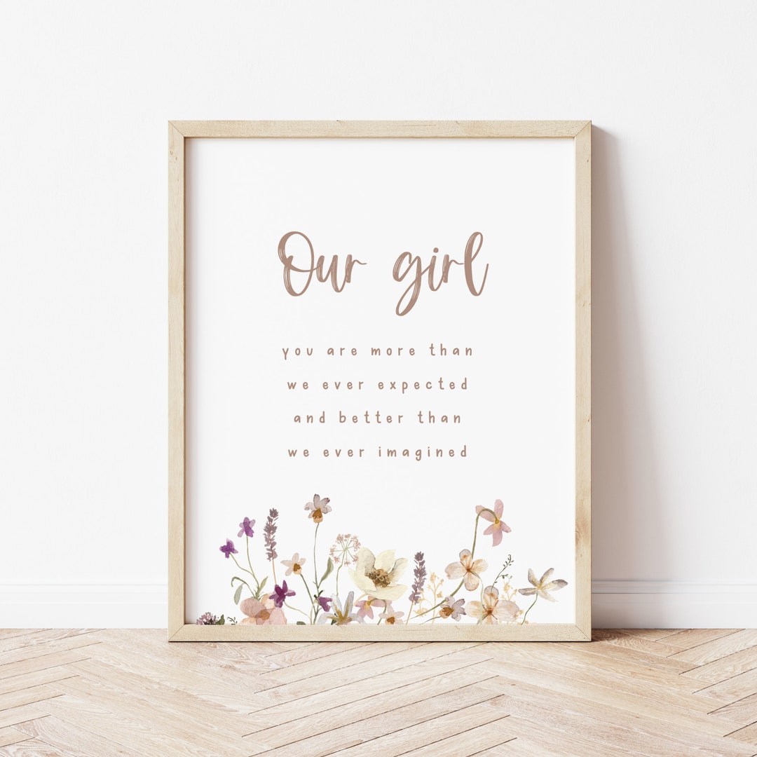 Our Girl Nursery Printable Wall Art Boho, Baby Girl Nursery Prints ...