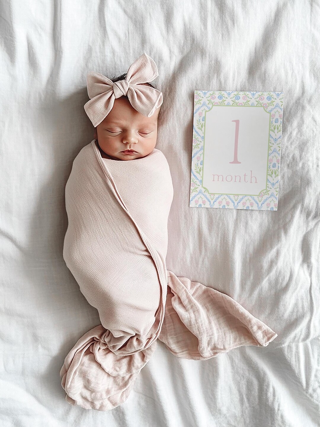 Baby Girl Milestone Cards, Watercolor Pink Floral Milestone Cards, Pink ...