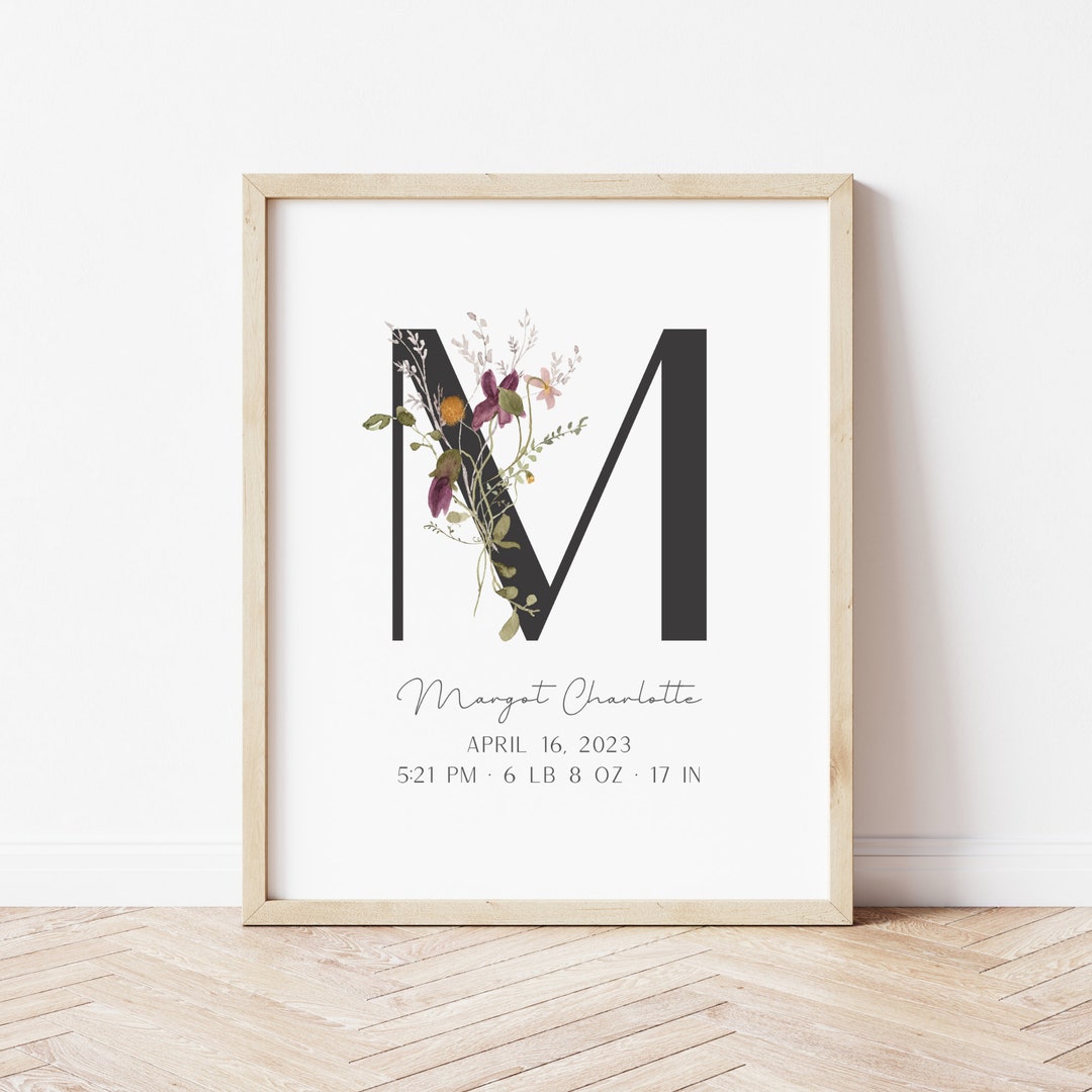 Custom Baby Birth Details Print Birth Announcement Newborn - Etsy