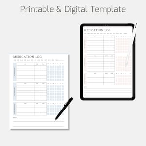 Printable Medication Log, Medicine Tracker List, Daily Medication Given Tracker, Medication Chart Checklist, Treatment Administration Record image 5