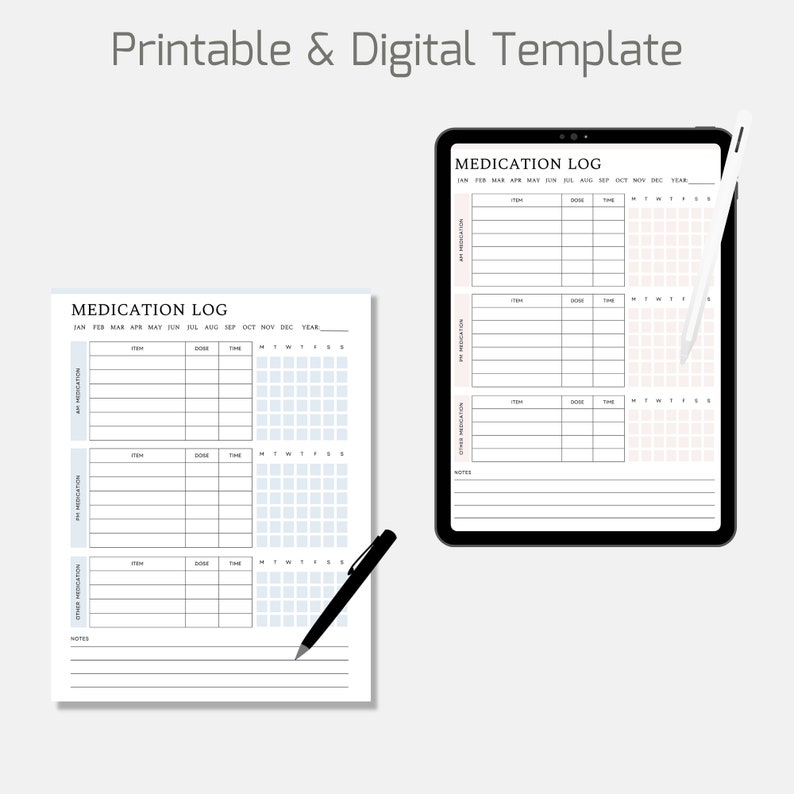 Printable Medication Log, Medicine Tracker List, Daily Medication Given Tracker, Medication Chart Checklist, Treatment Administration Record image 5