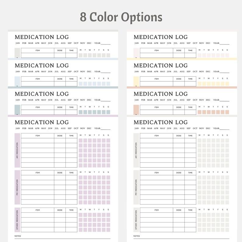 Printable Medication Log, Medicine Tracker List, Daily Medication Given Tracker, Medication Chart Checklist, Treatment Administration Record image 4