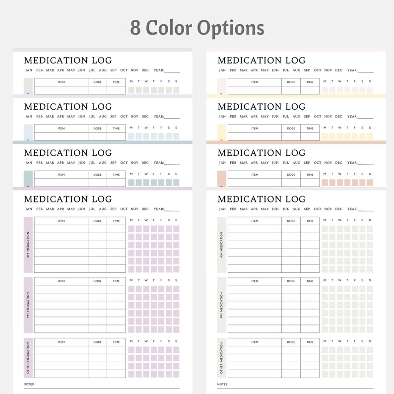 Printable Medication Log, Medicine Tracker List, Daily Medication ...