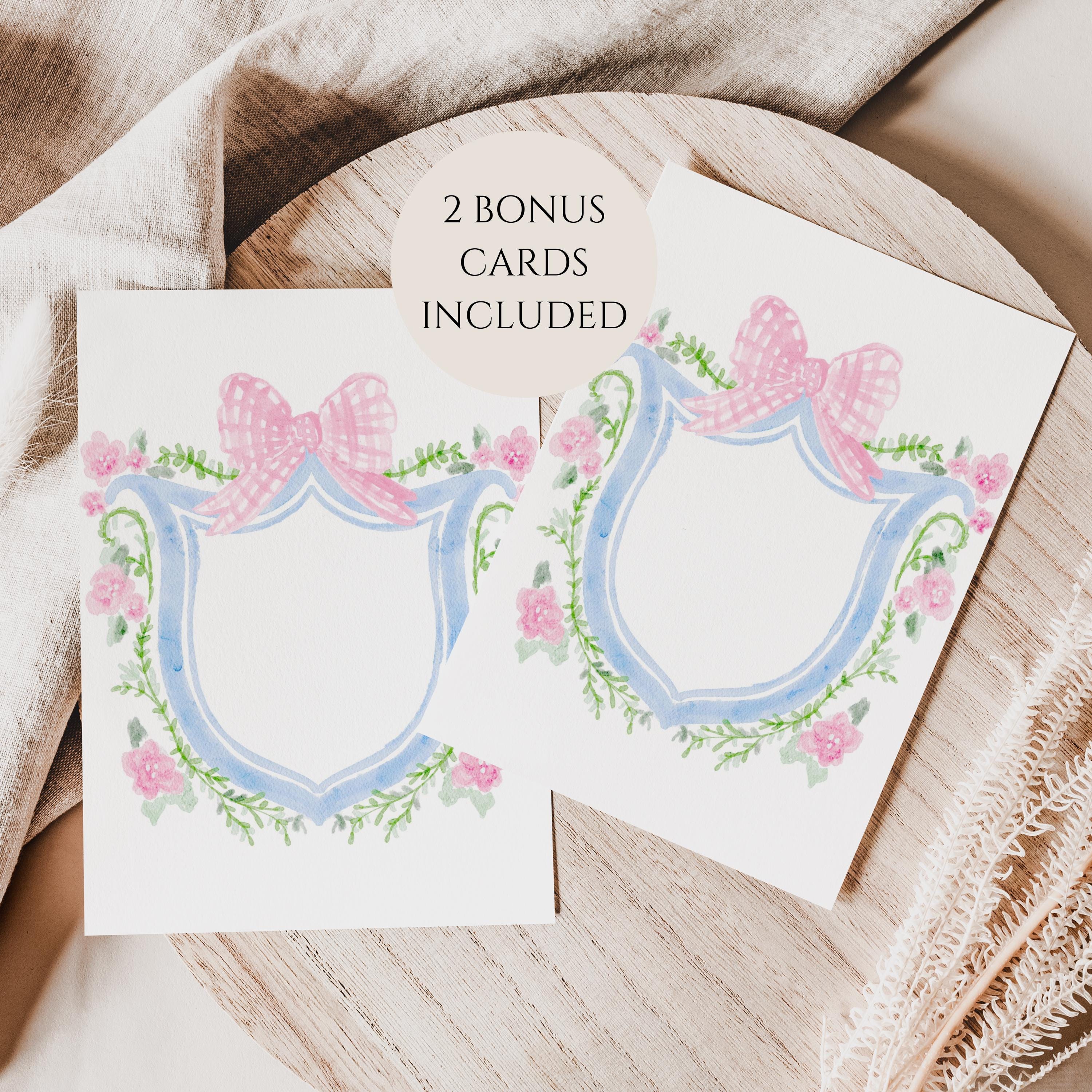 Baby Girl Milestone Cards, Watercolor Pink Floral Crest Milestone Cards ...