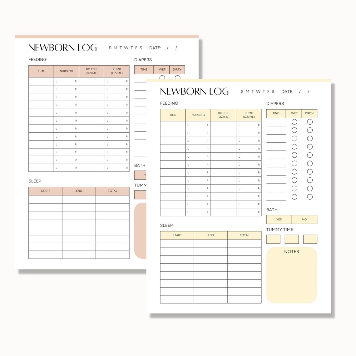 Newborn Daily Care Log, Baby Care Log, Baby Feeding Tracker ...