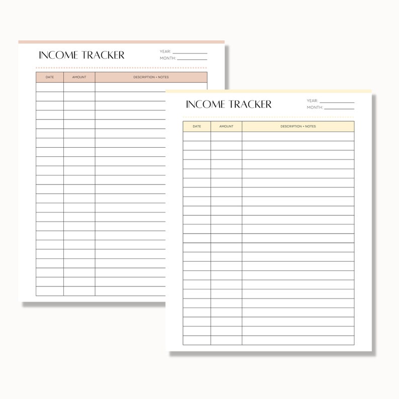 Printable Income Tracker Sheet, Income Planner, Finance Planner, Income Management, Budget ...