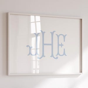 Monogram Nursery Wall Art, Boy Nursery Wall Decor, Vintage Baby Initials Nursery Art, Custom Nursery Prints, Personalized Girl Initial Print
