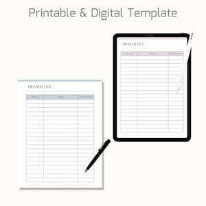 Printable Prayer List, Prayer Log, Prayer Journal, Prayer Planner ...