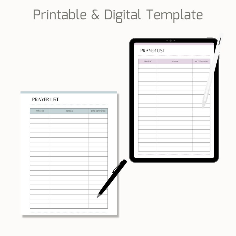 Printable Prayer List, Prayer Log, Prayer Journal, Prayer Planner ...