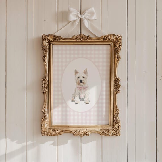 West Highland Terrier Nursery Decor, Watercolor Westie Dog Nursery - Main Image