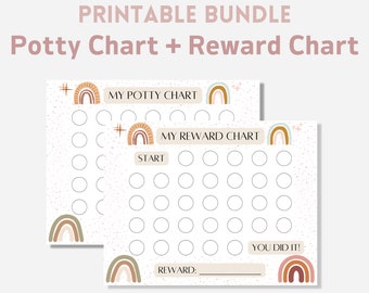 Boho Rainbow Reward Chart, Boho Rainbow Potty Chart, Printable Sticker Chart Routine Chart, Girls Chore Chart, Preschool Reward Chart Set