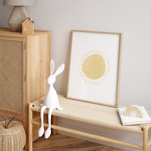 Boho Yellow Sun Nursery Wall Art, Sunshine Print Kids Room Decor, Watercolor Sunshine Print, Minimalist Nursery, You Are My Sunshine Decor