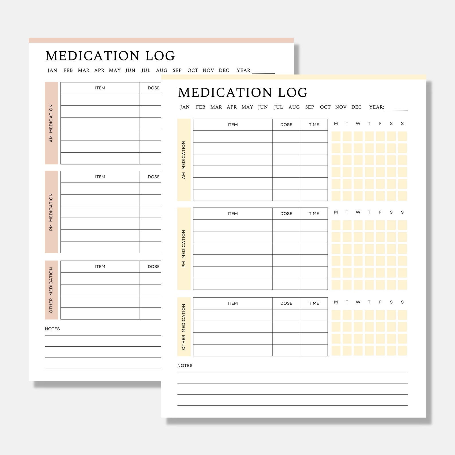 Printable Medication Log, Medicine Tracker List, Daily Medication Given ...