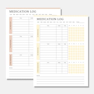 Printable Medication Log, Medicine Tracker List, Daily Medication Given Tracker, Medication Chart Checklist, Treatment Administration Record image 6