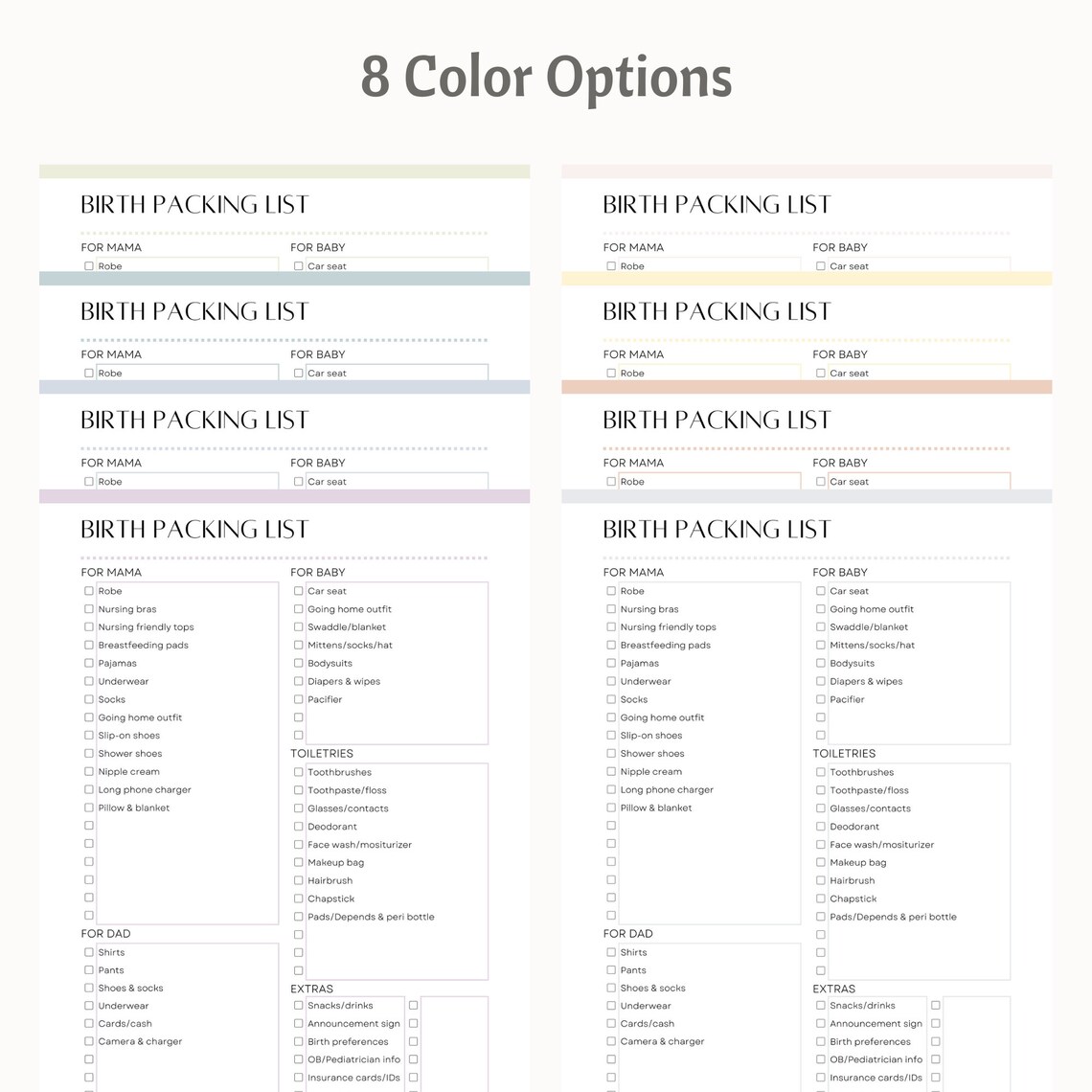 Hospital Bag Packing List, Birth Packing List, Labor and Delivery