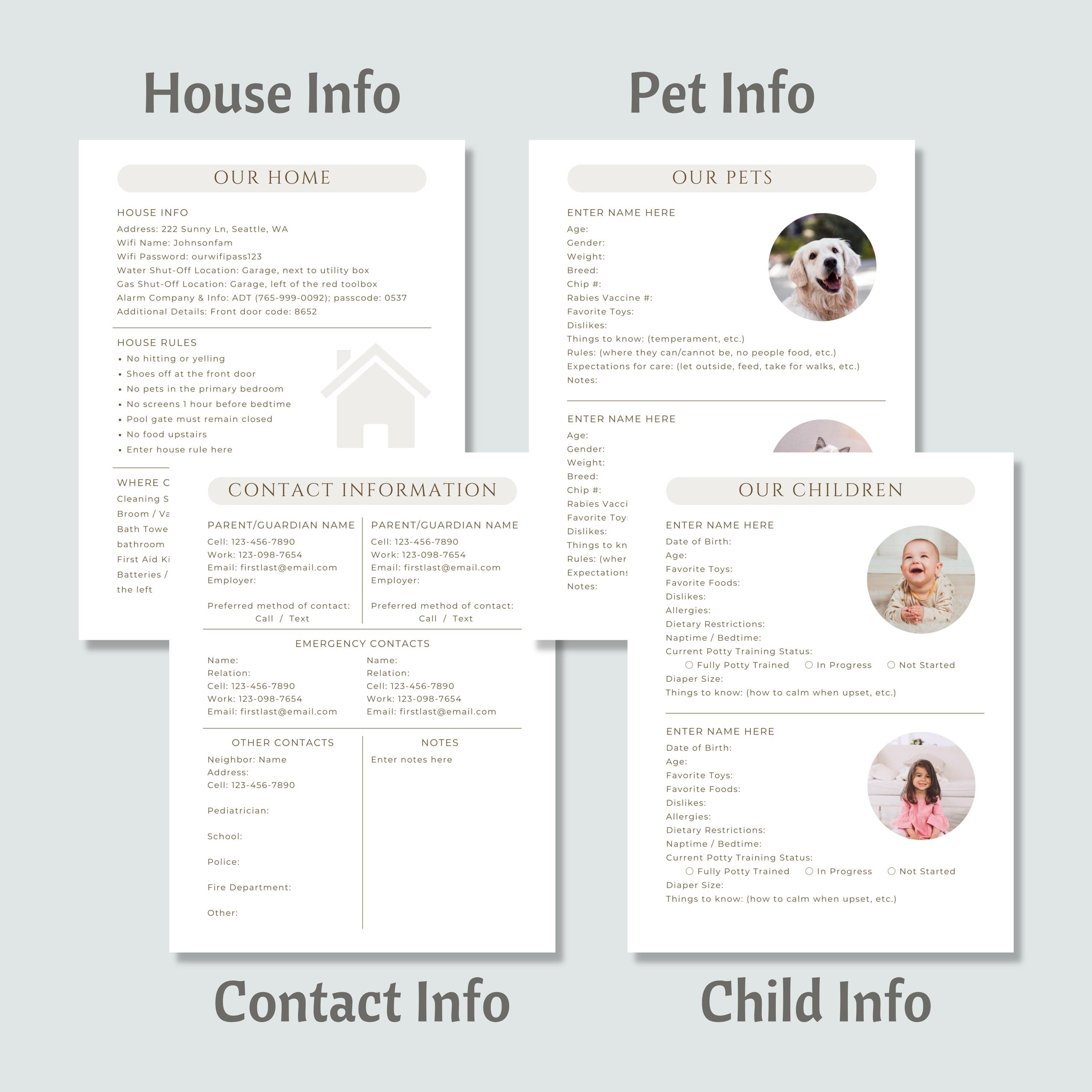 Nanny Schedule Template