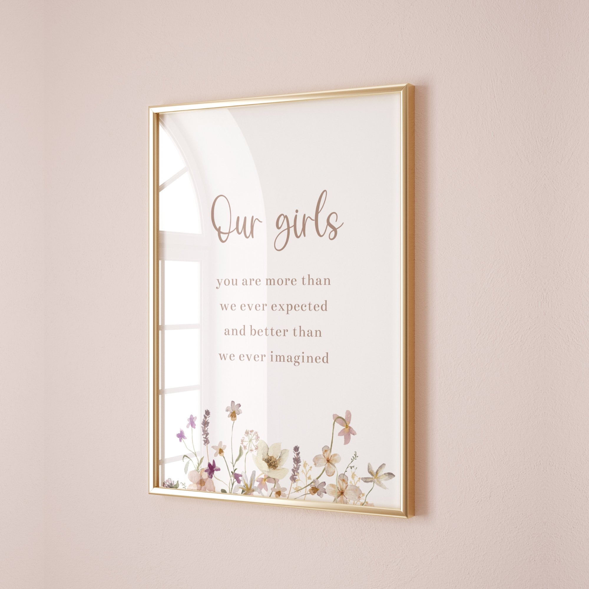 Our Girls Nursery Printable Wall Art Boho, Baby Girl Nursery Print ...