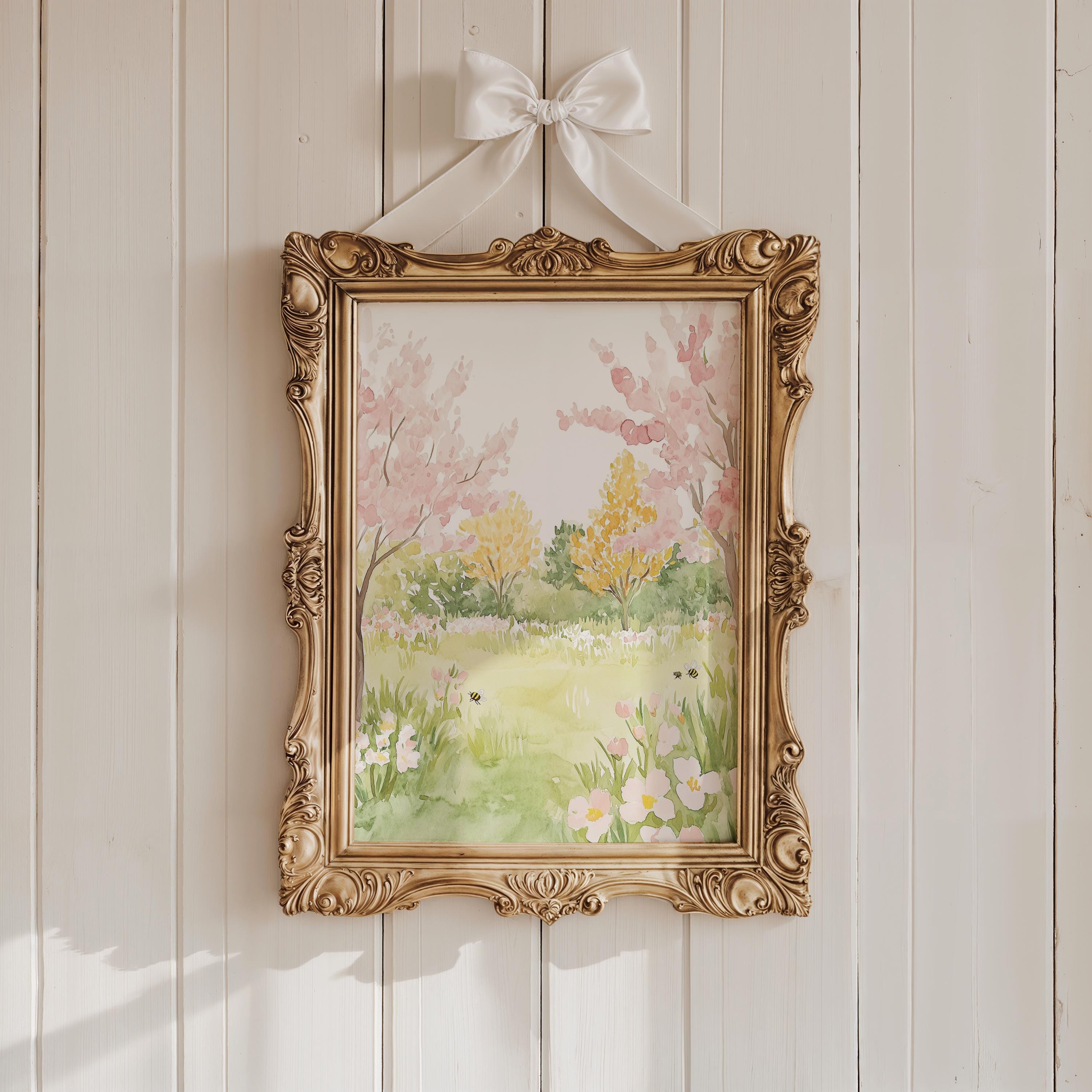 Watercolor Pink Floral Nursery Print, Baby Girl Nursery, Soft Pink ...