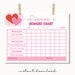 Hearts Reward Chart, Printable Rewards Chart, Editable Hearts Chart ...