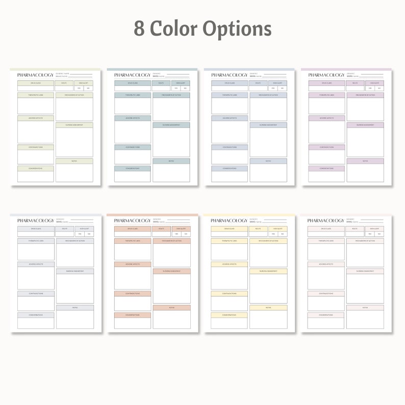 Printable Nursing Pharmacology Template, Pharmacology Notes, Nursing ...