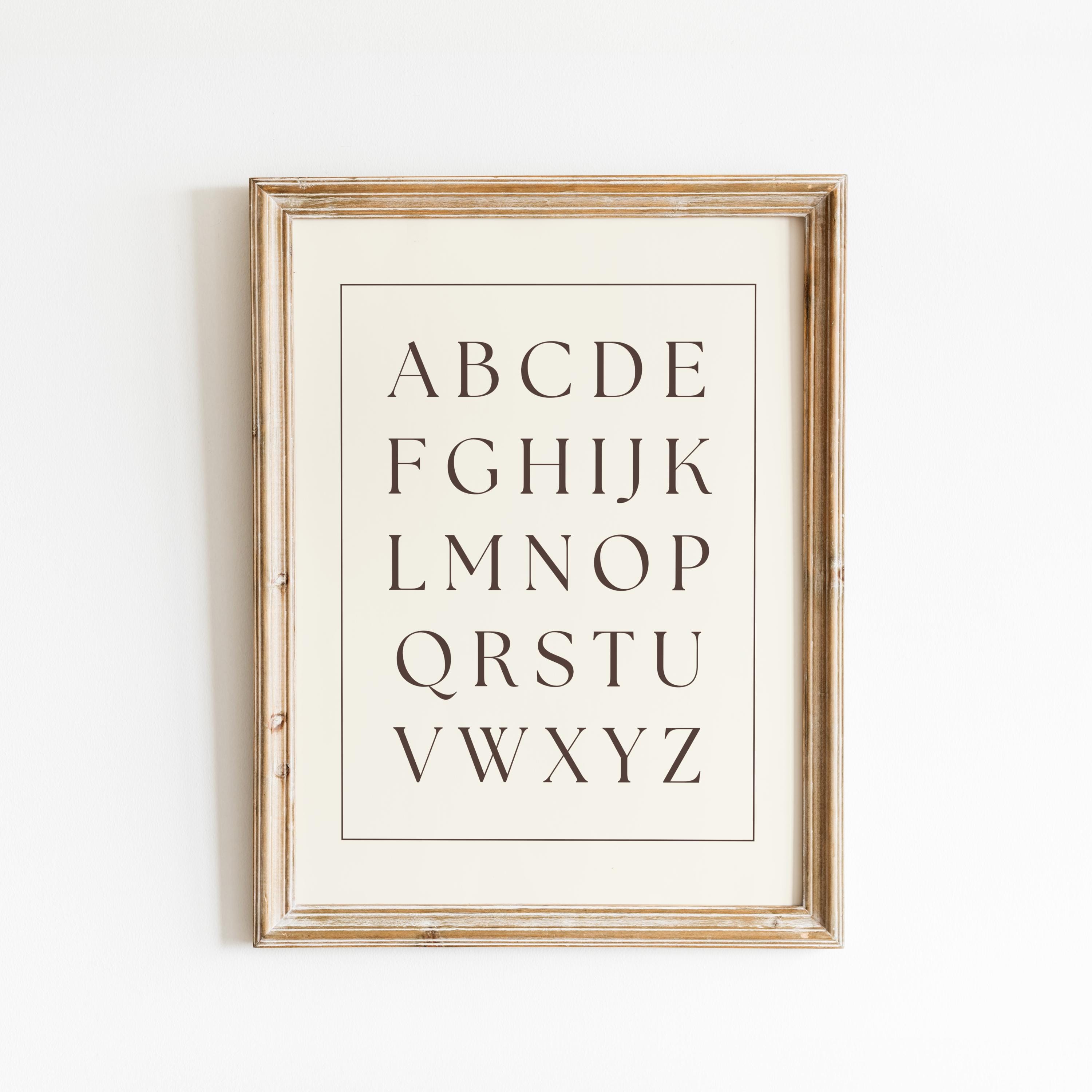 Vintage Style Alphabet Print, Vintage Nursery Print, Boys Room Decor, Baby Boy Nursery, Classic ABC Print, Gender Neutral Nursery Wall Decor