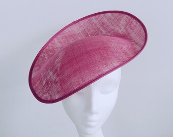 Sinamay shape for hat and fascinator making, millinery supplies, Fascinator sinamay shape,  Fuschia Pink shape for fascinator/hat