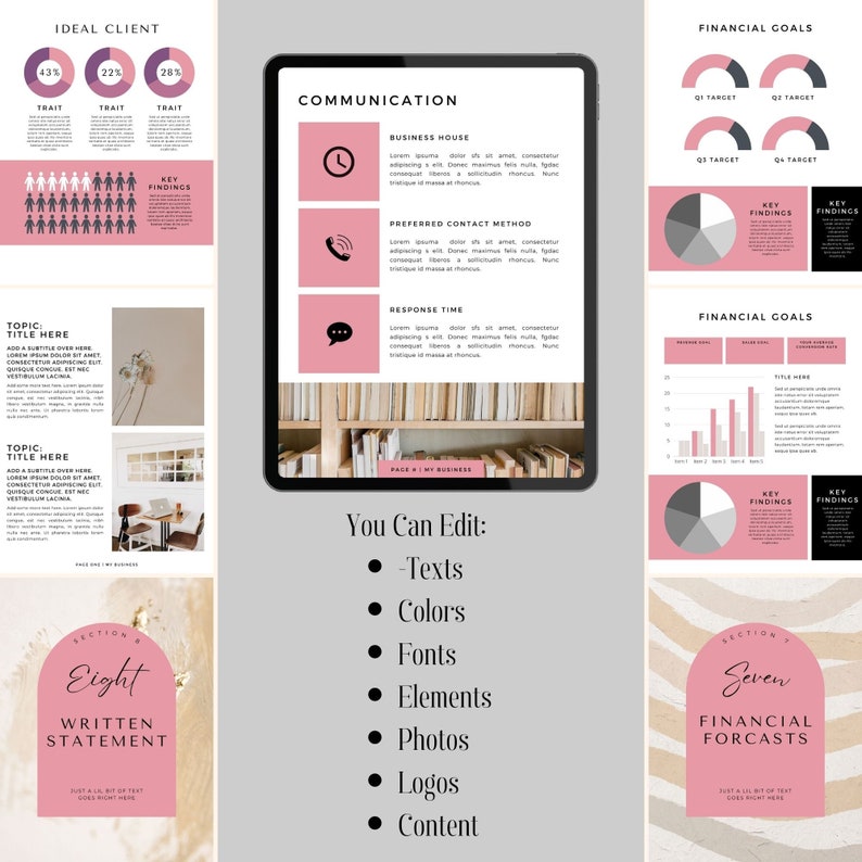 Business Plan, Business Template, Canva Template, Business Planner