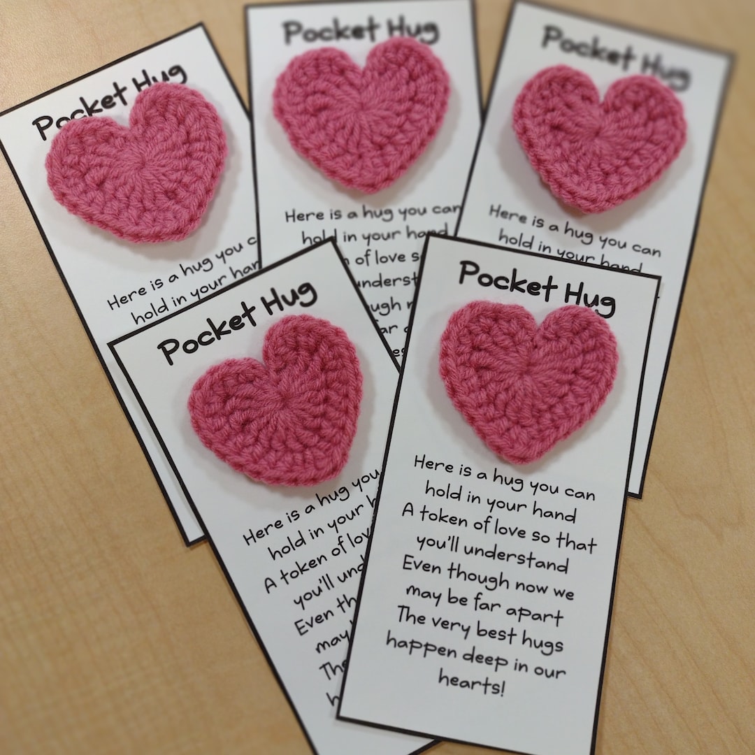 Crochet Pocket Hearts Valentine's Day Gift Etsy