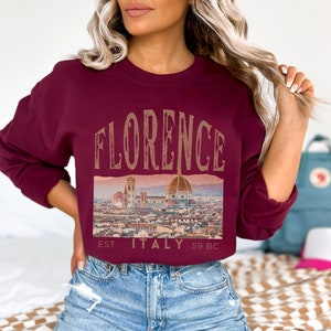 Retro Florence Italy Sweatshirt, Vintage Firenze Italia Sweater, Europe Vacation Crewneck, Travel Souvenir Shirt, Family trip jumper