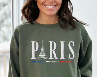 Paris Eiffel Tower Sweatshirt, Retro France Souvenir Tee