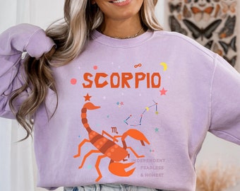 Scorpio Zodiac Sweatshirt, Comfort Colors Astrology Crewneck