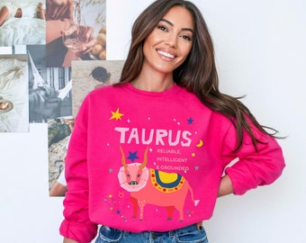 Taurus Zodiac Sweatshirt, Astrology Birth Sign Sweater