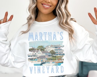 Retro Martha’s Vineyard Massachusetts Unisex Sweatshirt Vintage Style Vacation Sweater Boston Nantucket Cape Cod Shirt Girls trip crewneck