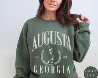 Distressed Augusta Georgia Golf Club Sweatshirt, Peach State Sweater,  Retro Golfing Shirt, Vintage Golfer Party Crewneck, Golf Lover gift