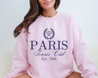 Paris Tennis Club Sweatshirt, France Travel Souvenir
