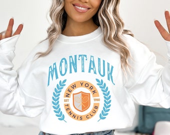 Montauk Tennis Club Sweatshirt, Long Island New York City Sweater, The Hamptons East Hampton Shirt, Girls Vacation Trip Crewneck