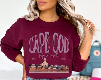 Retro Cape Cod Massachusetts Sweatshirt Vintage Style Boston Martha’s Vineyard Nantucket Sweater East coast Vacation Shirt