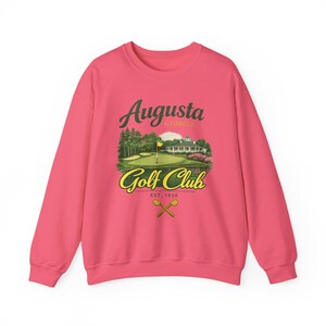 Augusta Georgia Golf Club Sweatshirt, Vintage Golf Graphic Crewneck, Southern Golf Aesthetic sweater, Masters Inspired shirt Golf lover gift Safety Pink