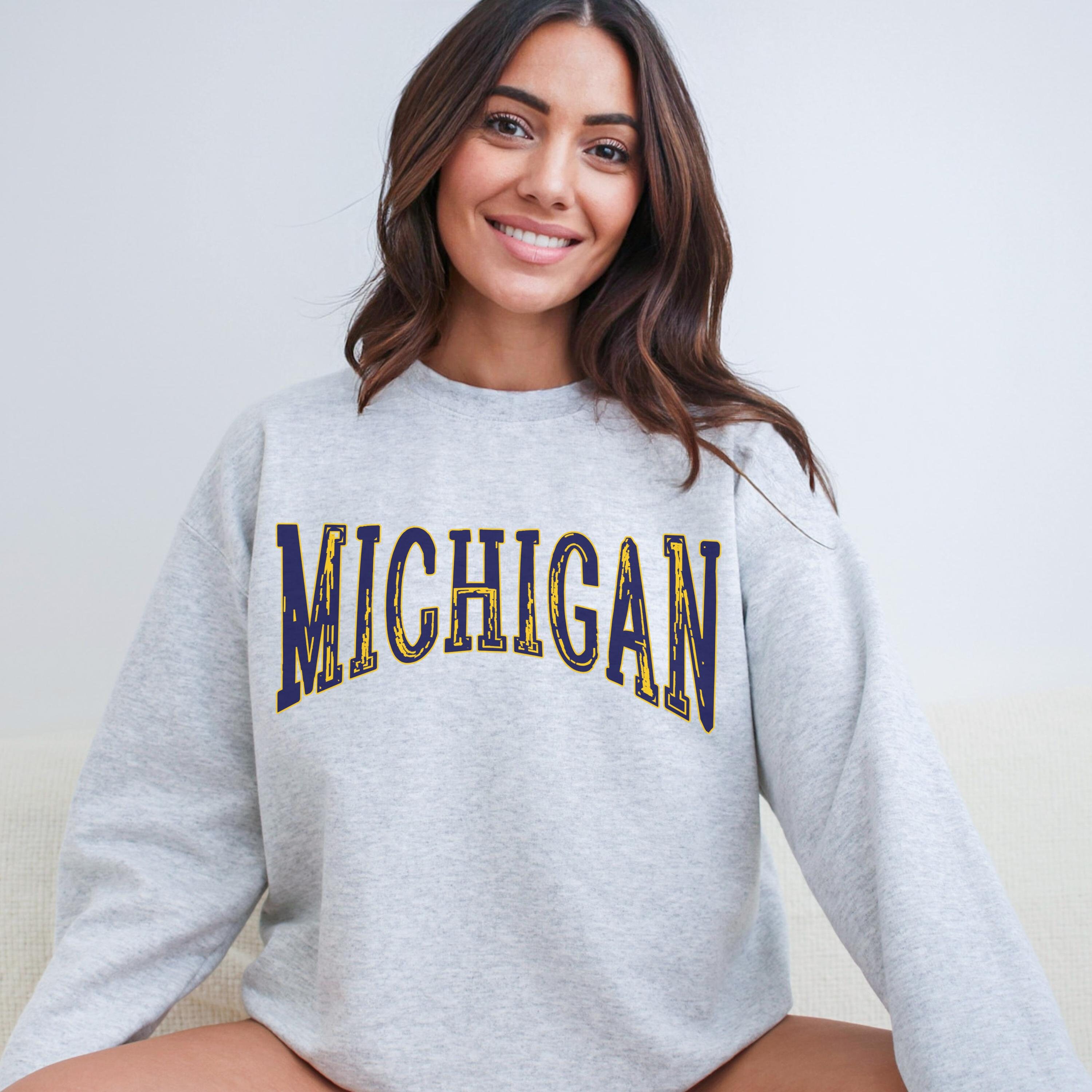 Retro Michigan Sweatshirt, College Game Day Sweater